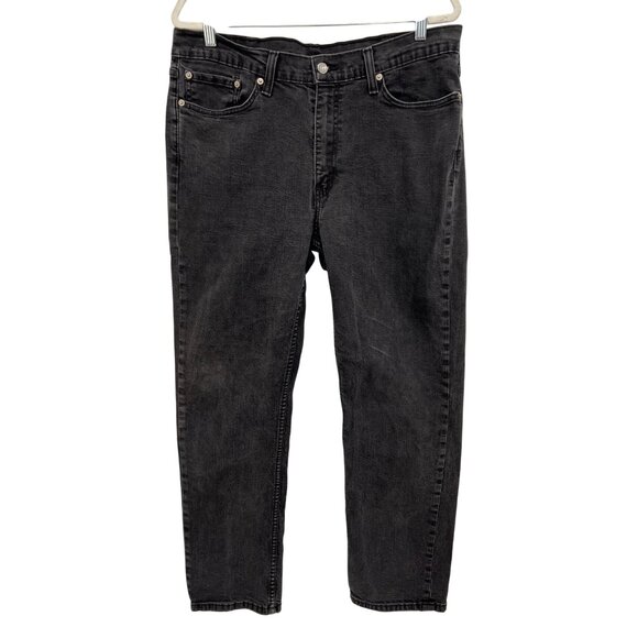 Levis 514 Straight Fit Jeans Size 38 x 32 Black Medium Wash Denim Classic Style - Picture 2 of 11